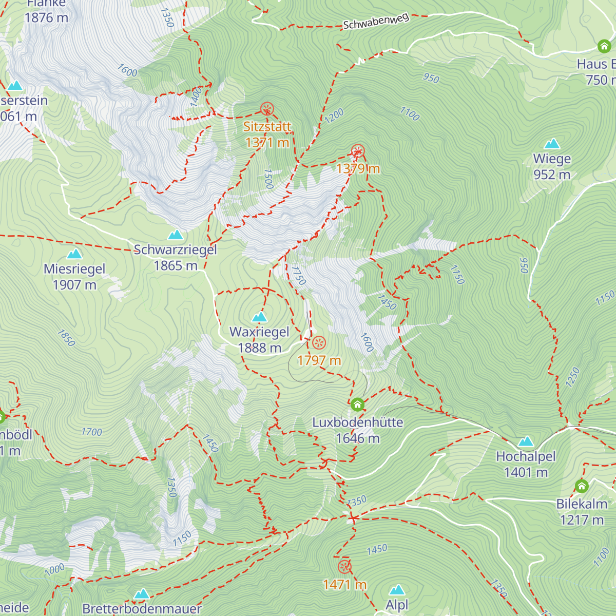 Berghaus Hochschneeberg map