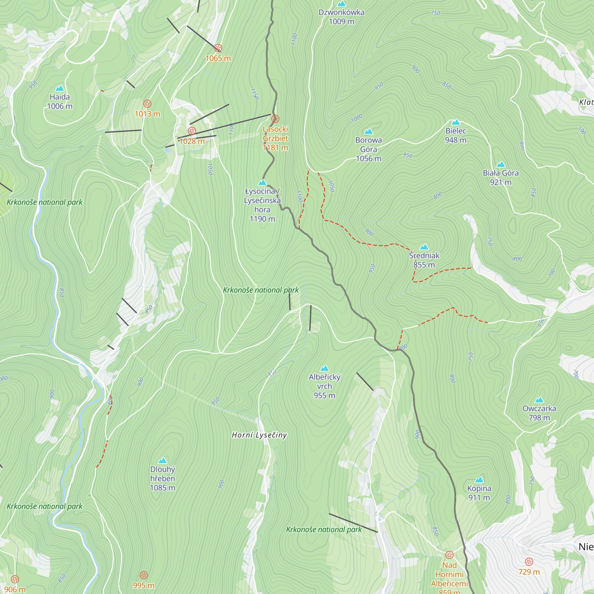 Horská chata Poutník map