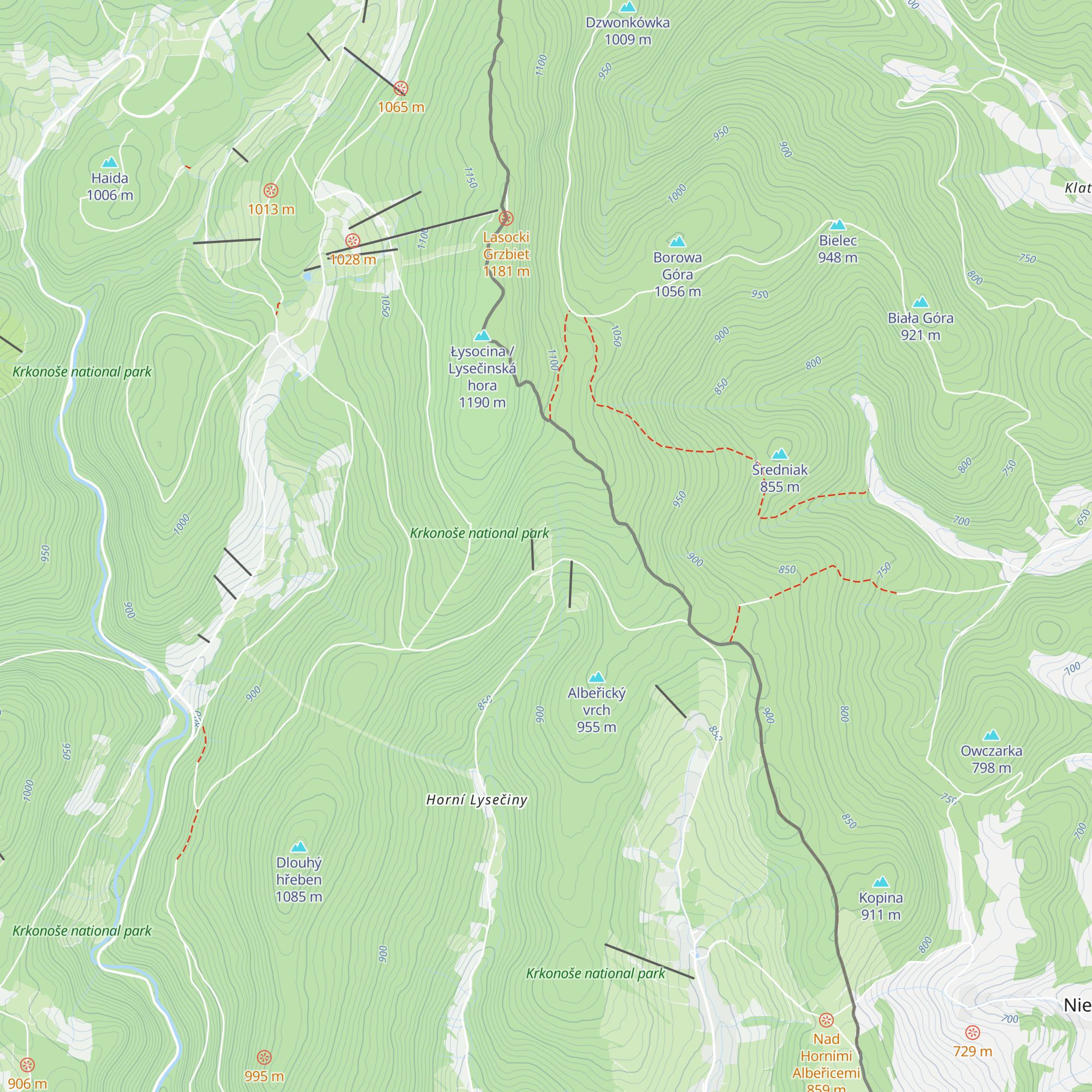 Horská chata Poutník map