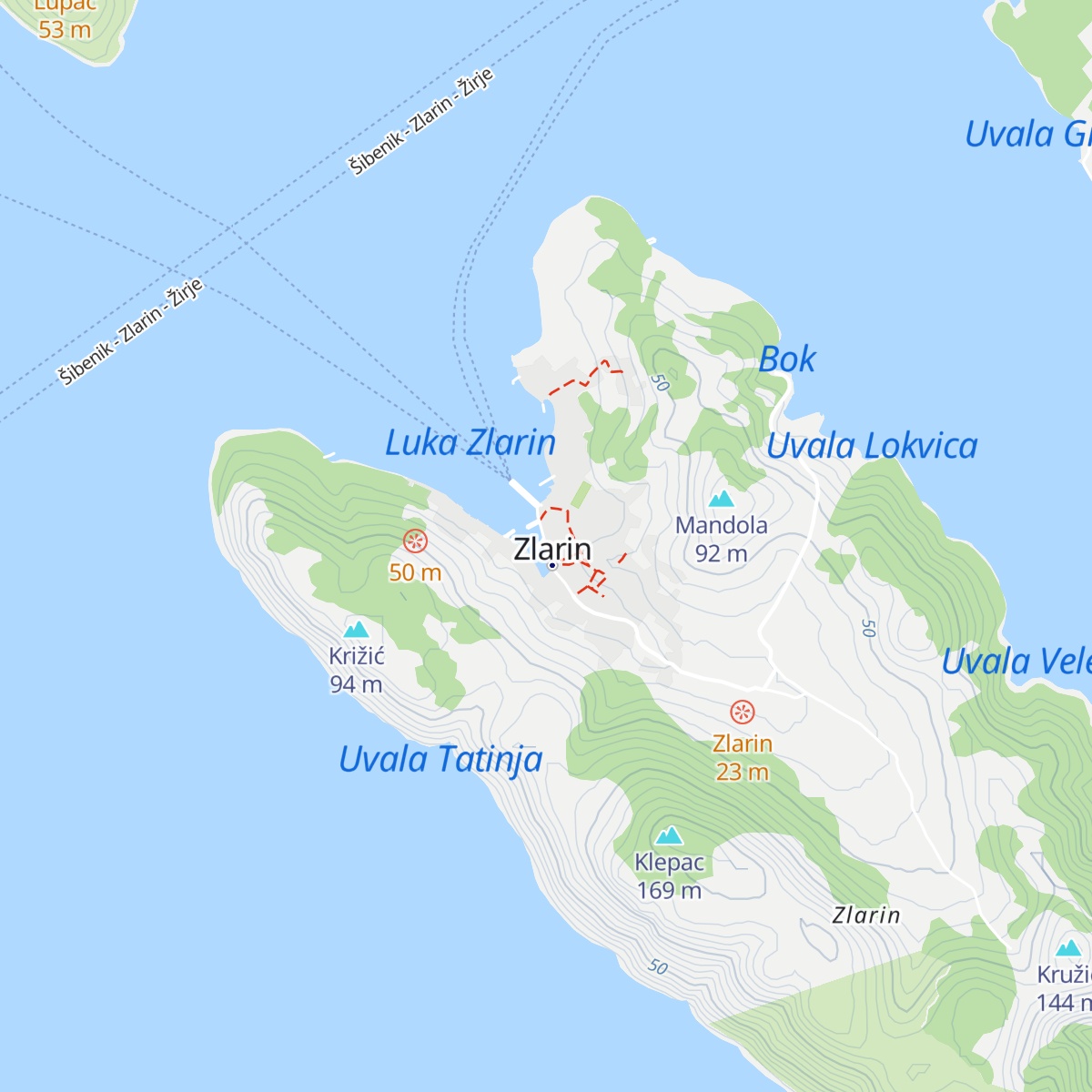 Truristička zajednica Zlarin map