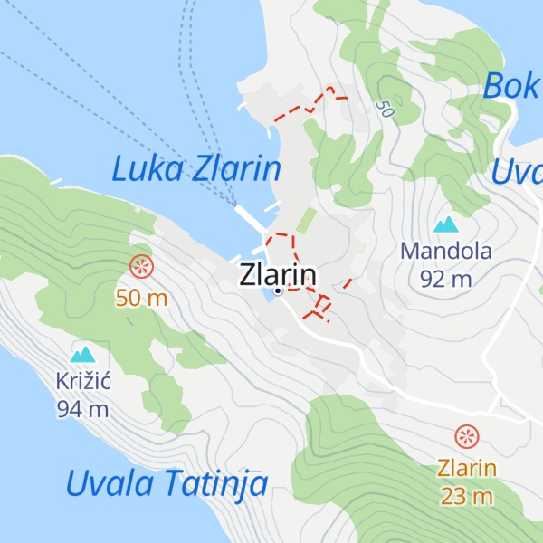 Map of Truristička zajednica Zlarin