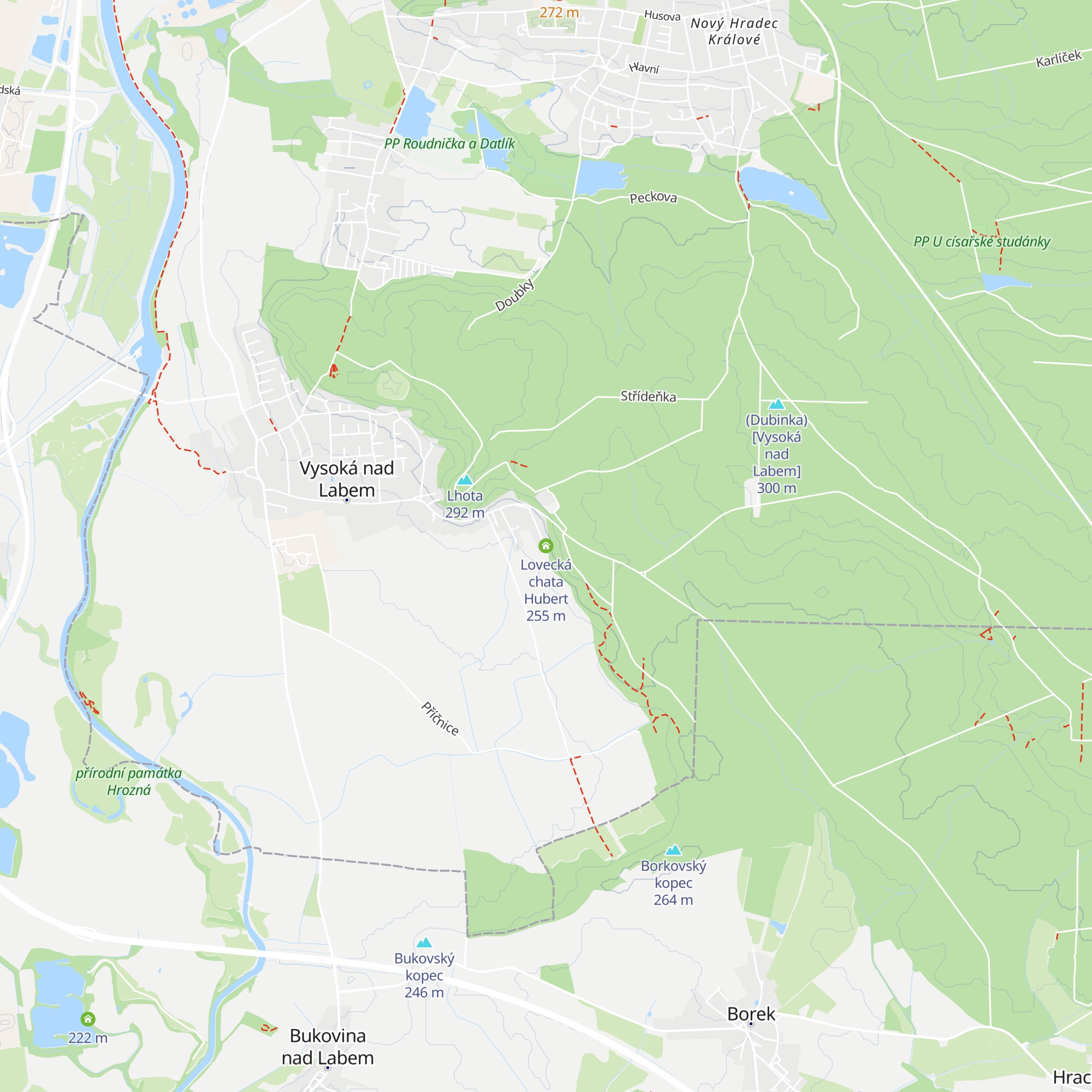 Lovecká chata Hubert map