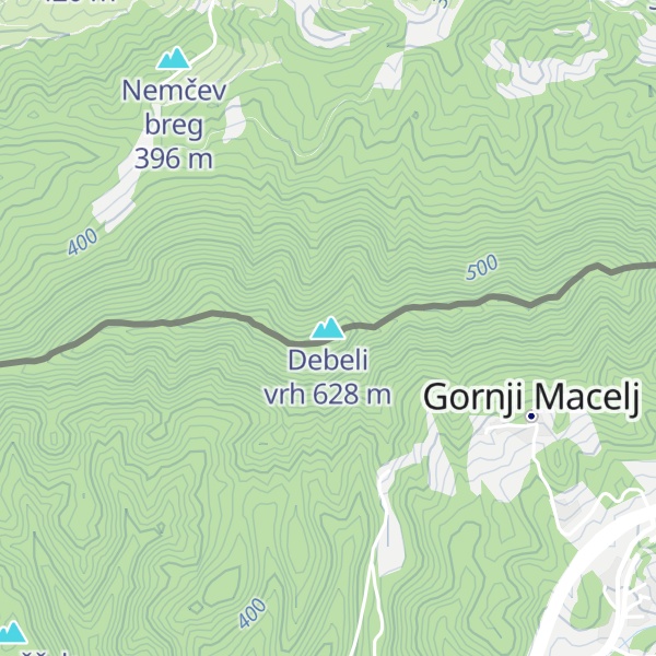 Map of Debeli vrh