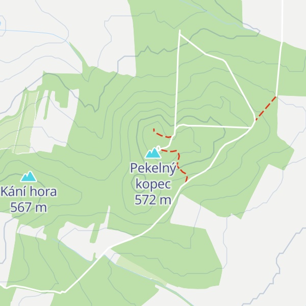 Map of Pekelný kopec