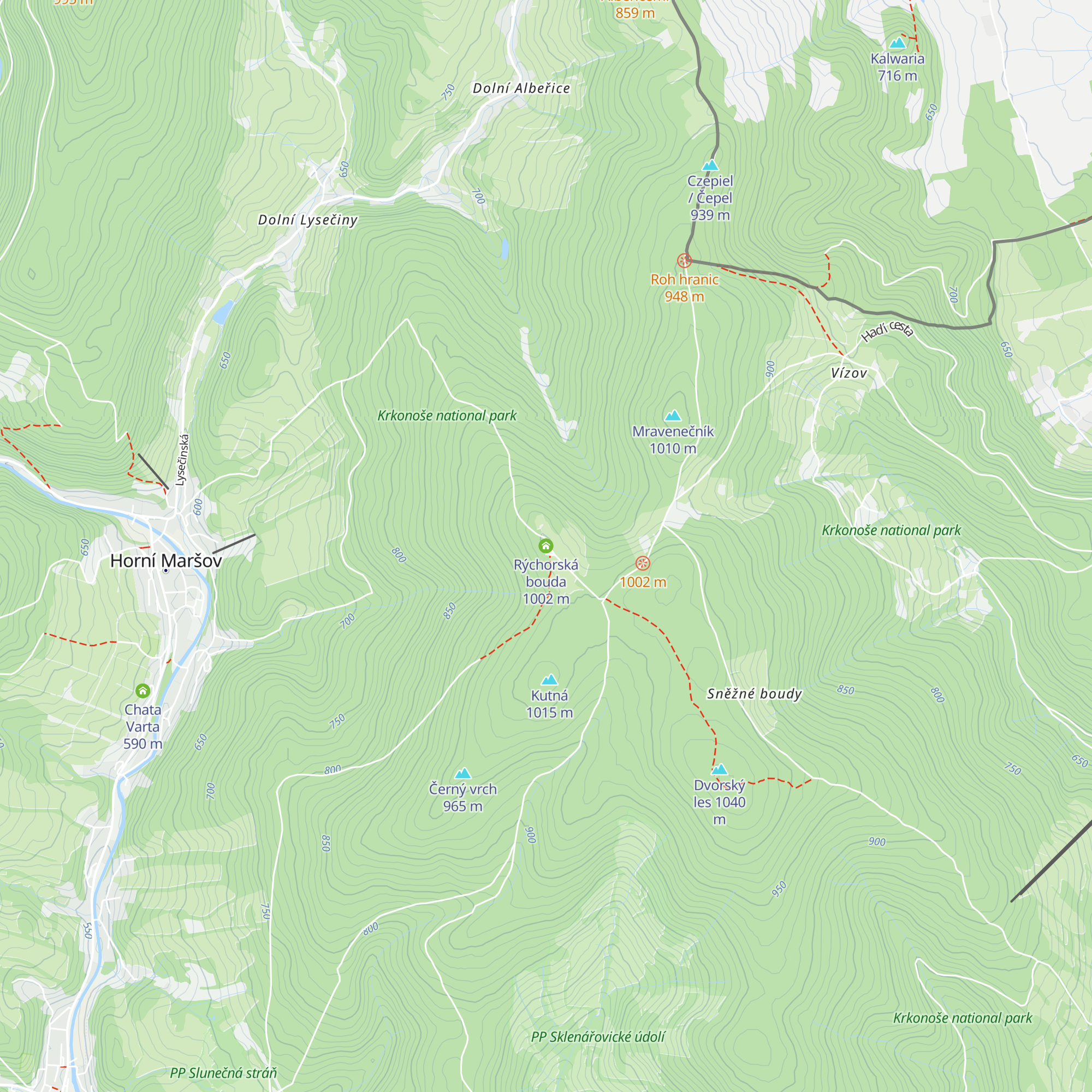 Rýchorská bouda map