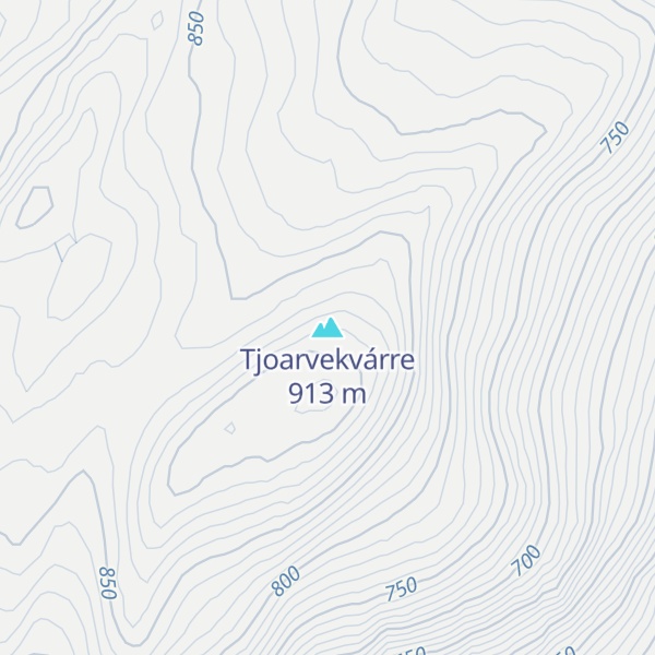 Map of Tjoarvekvárre