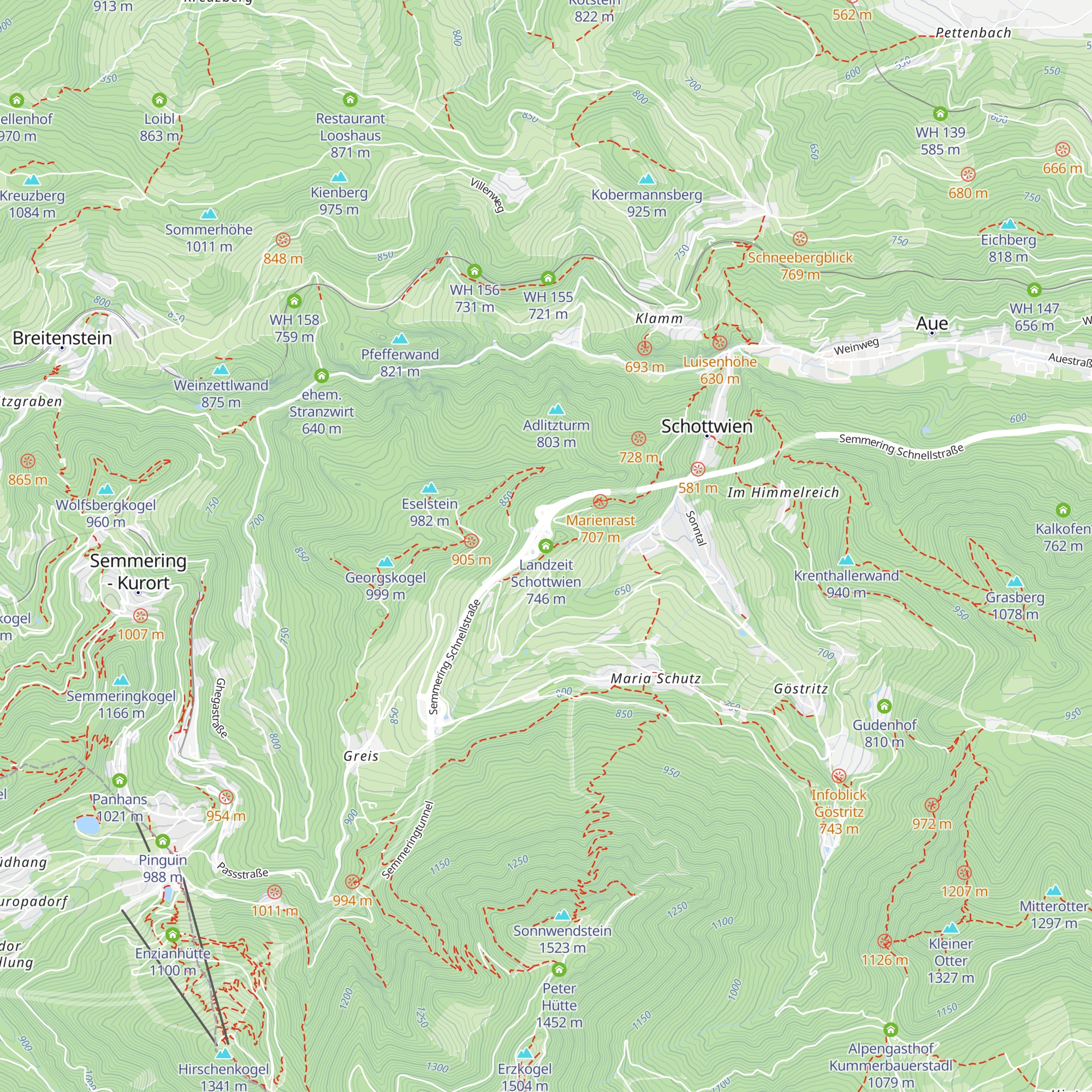 Landzeit Schottwien map