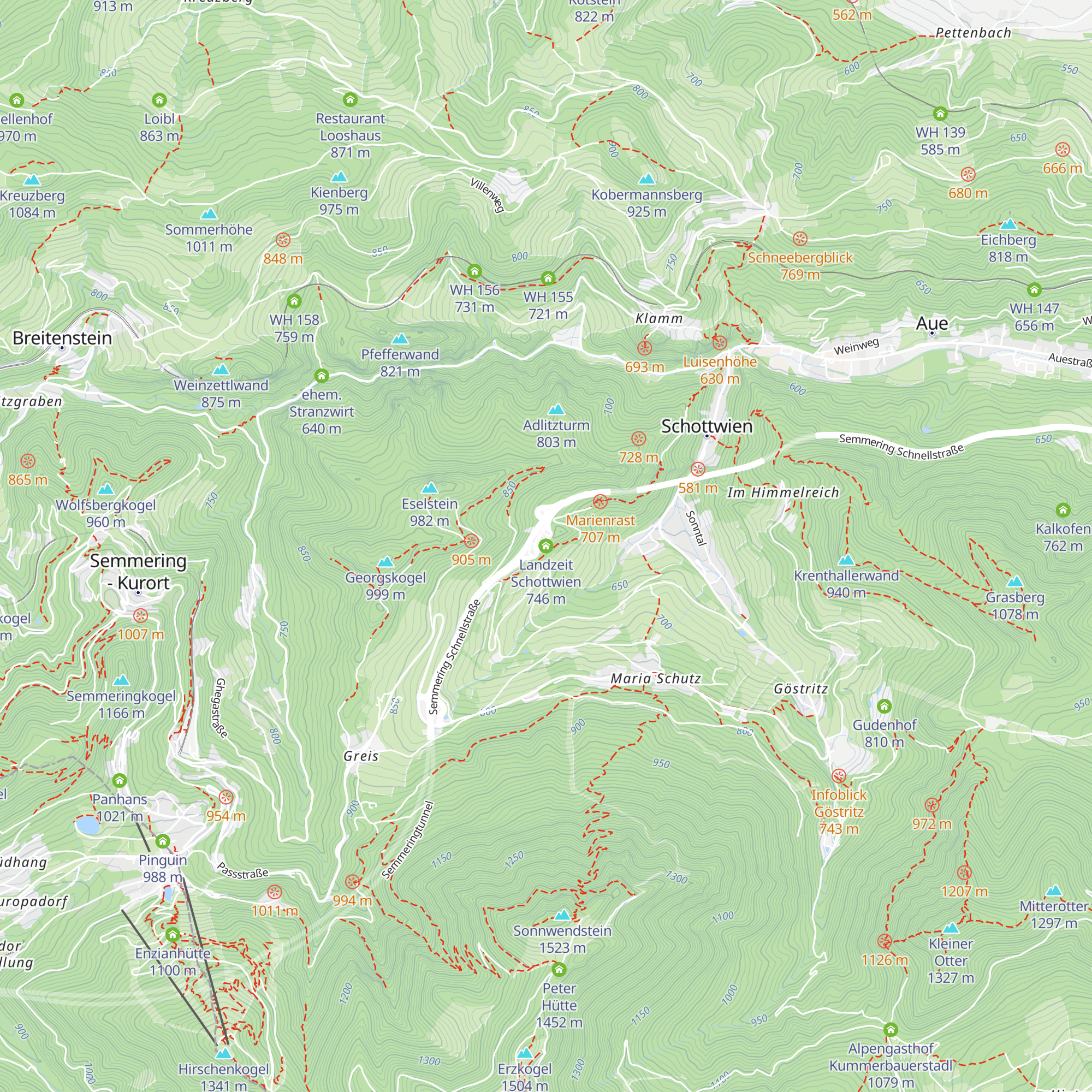 Landzeit Schottwien map