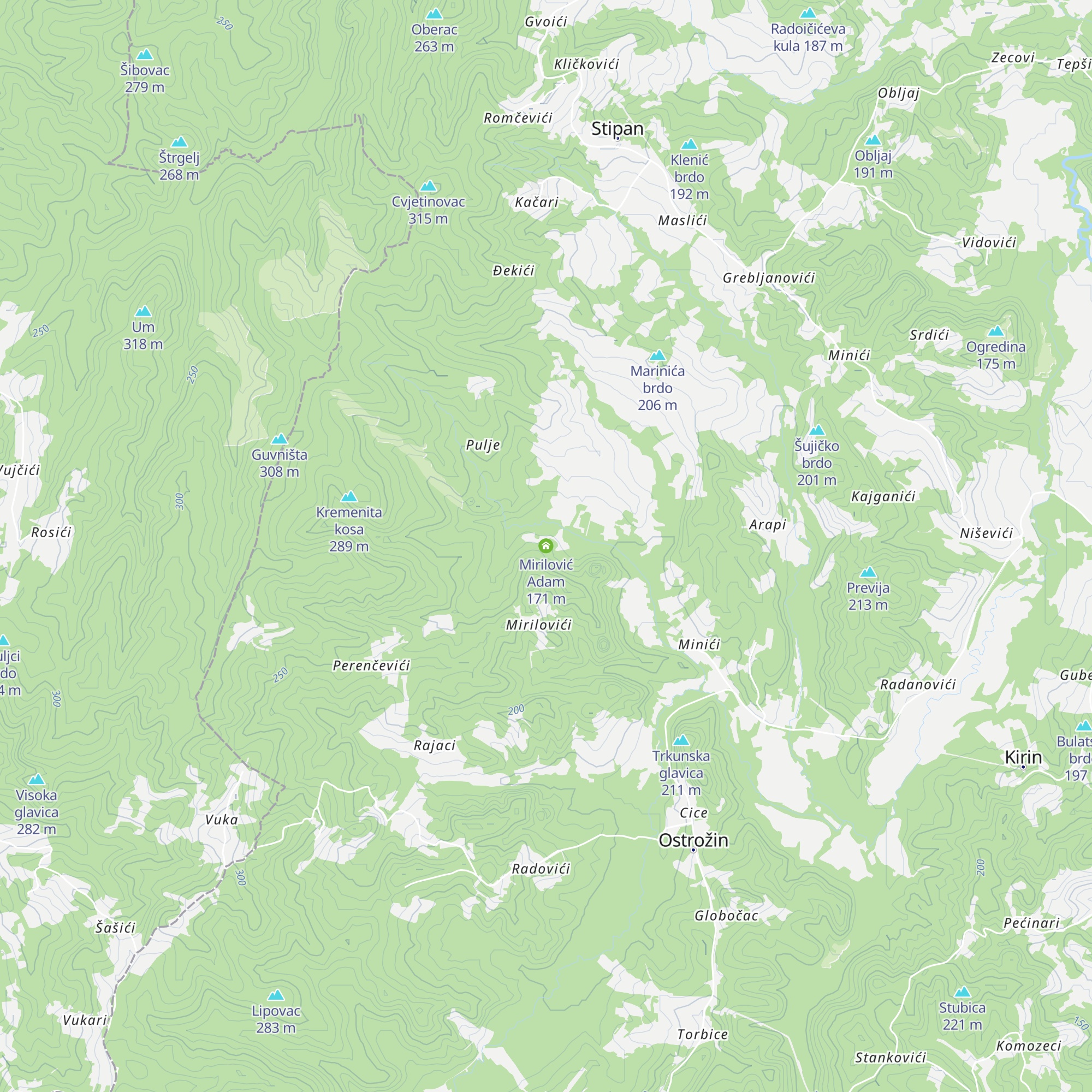 Mirilović Adam map