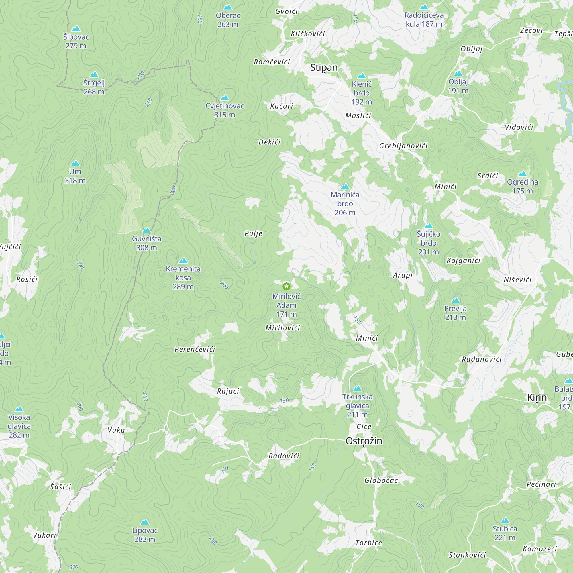 Mirilović Adam map