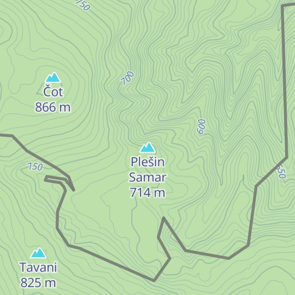 Map of Plešin Samar