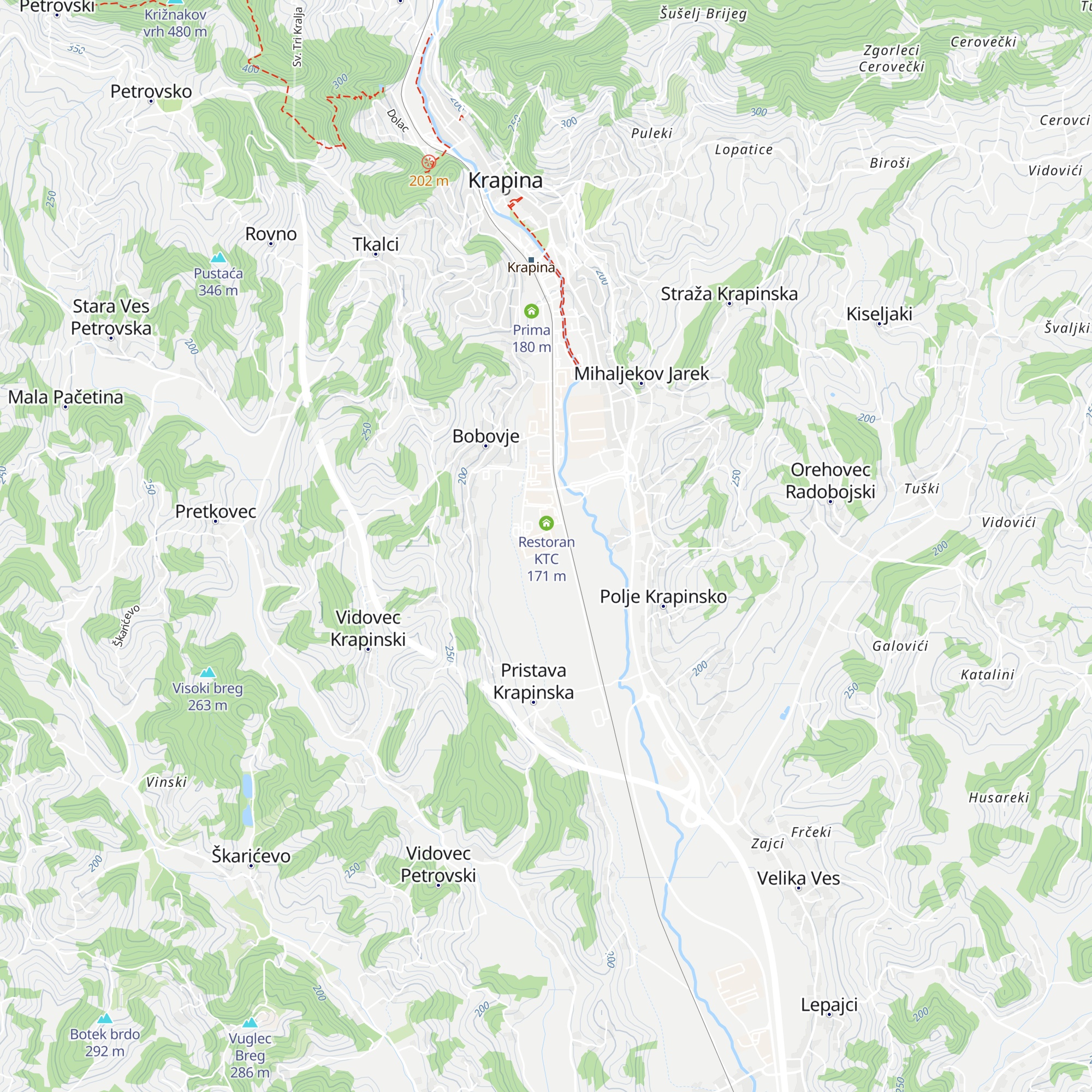 Stop Shop Krapina map