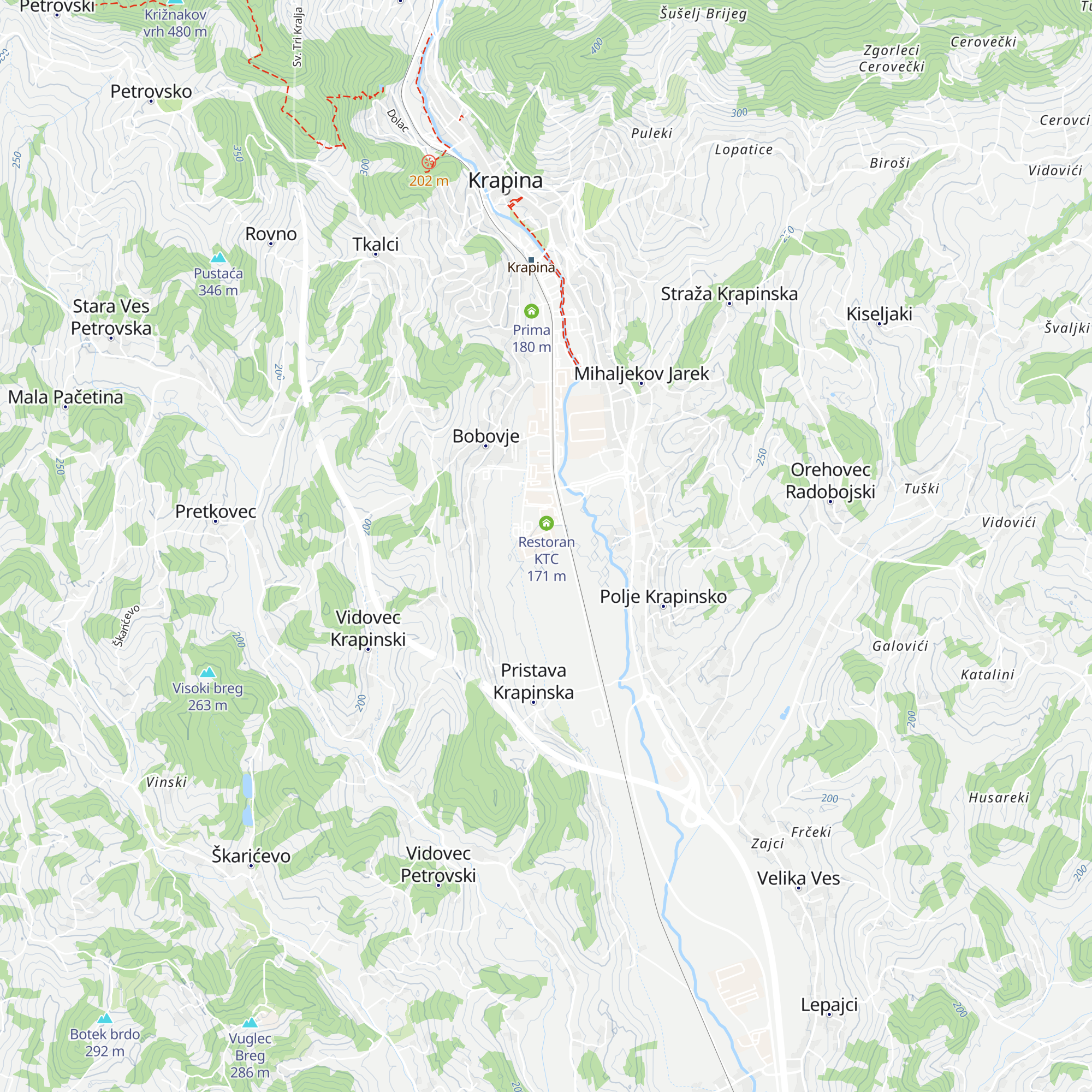 Stop Shop Krapina map