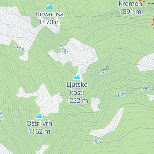 Map of Ljutske kosti