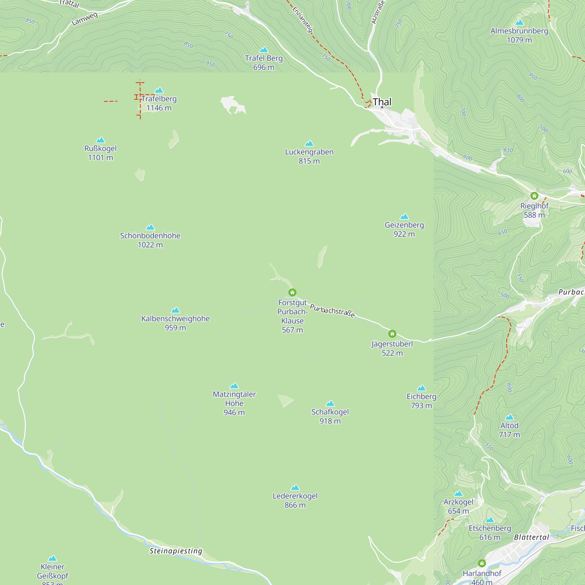 Forstgut Purbach-Klause map