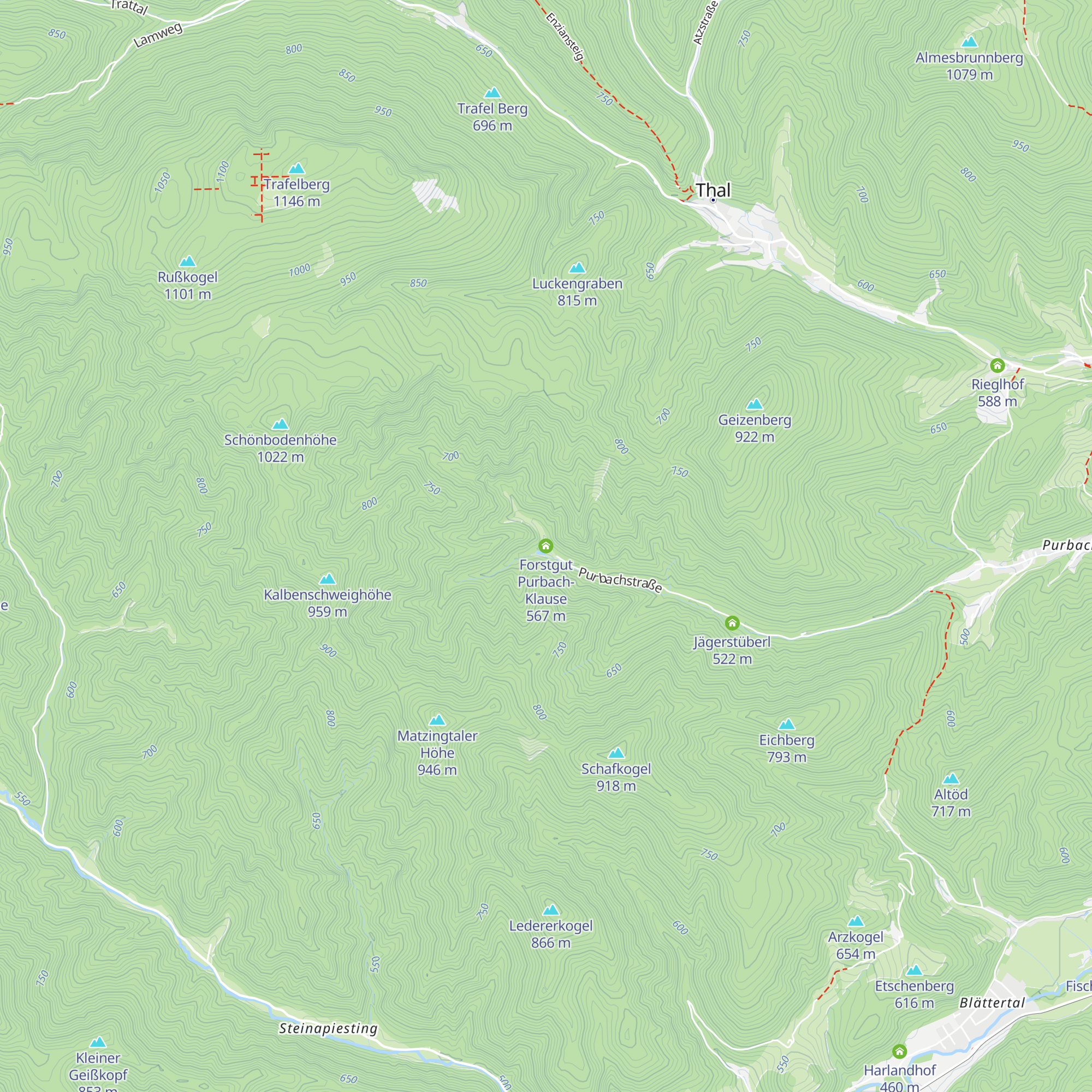 Forstgut Purbach-Klause map