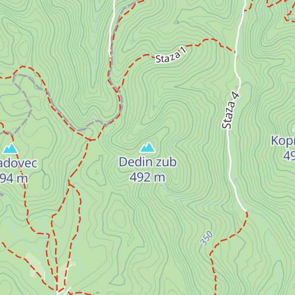 Map of Dedin zub
