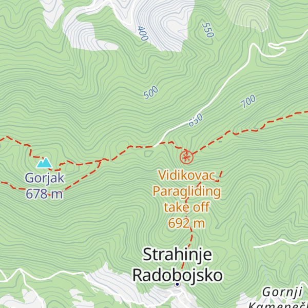 Map of Planinarska kuća na Strahinjščici