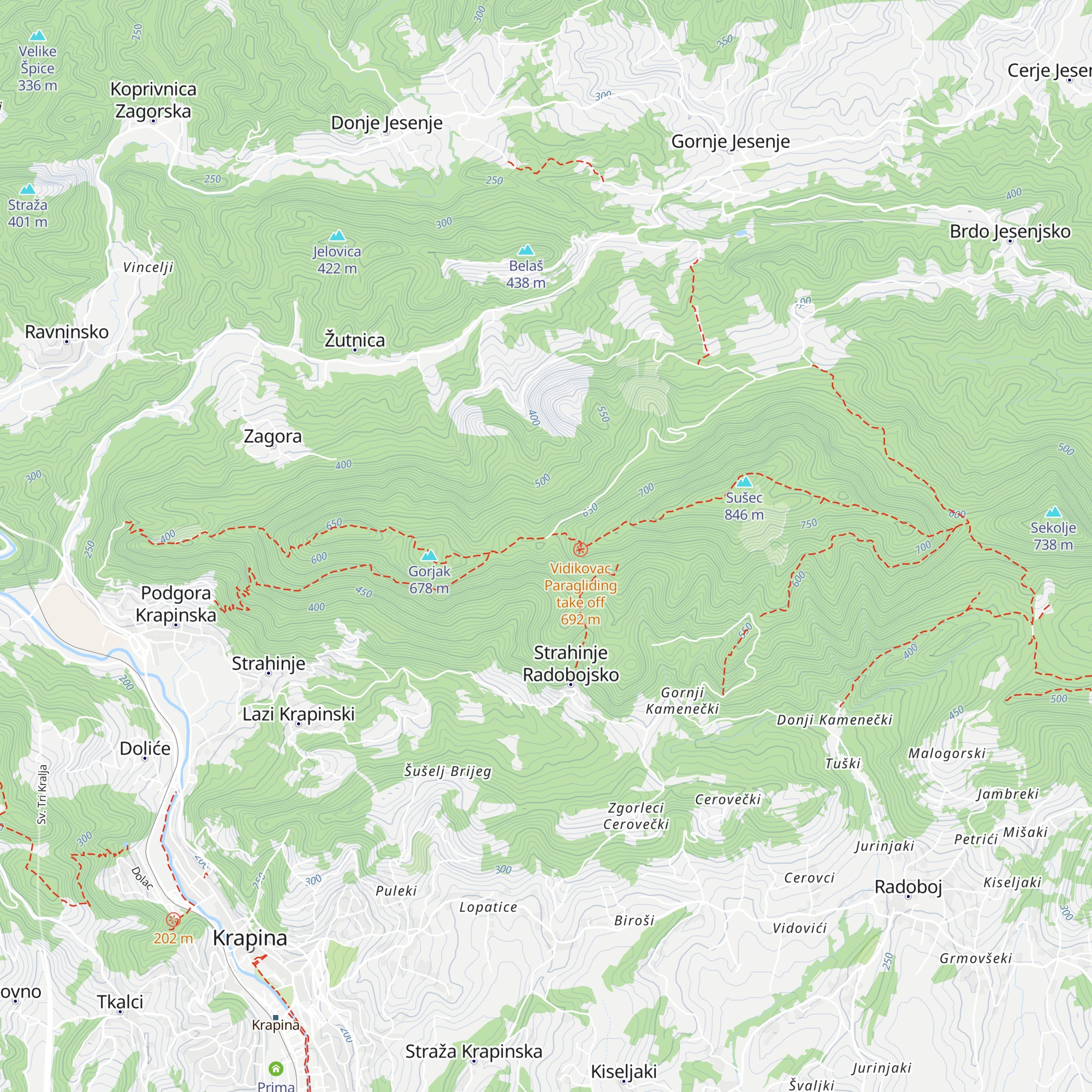 Planinarska kuća na Strahinjščici map