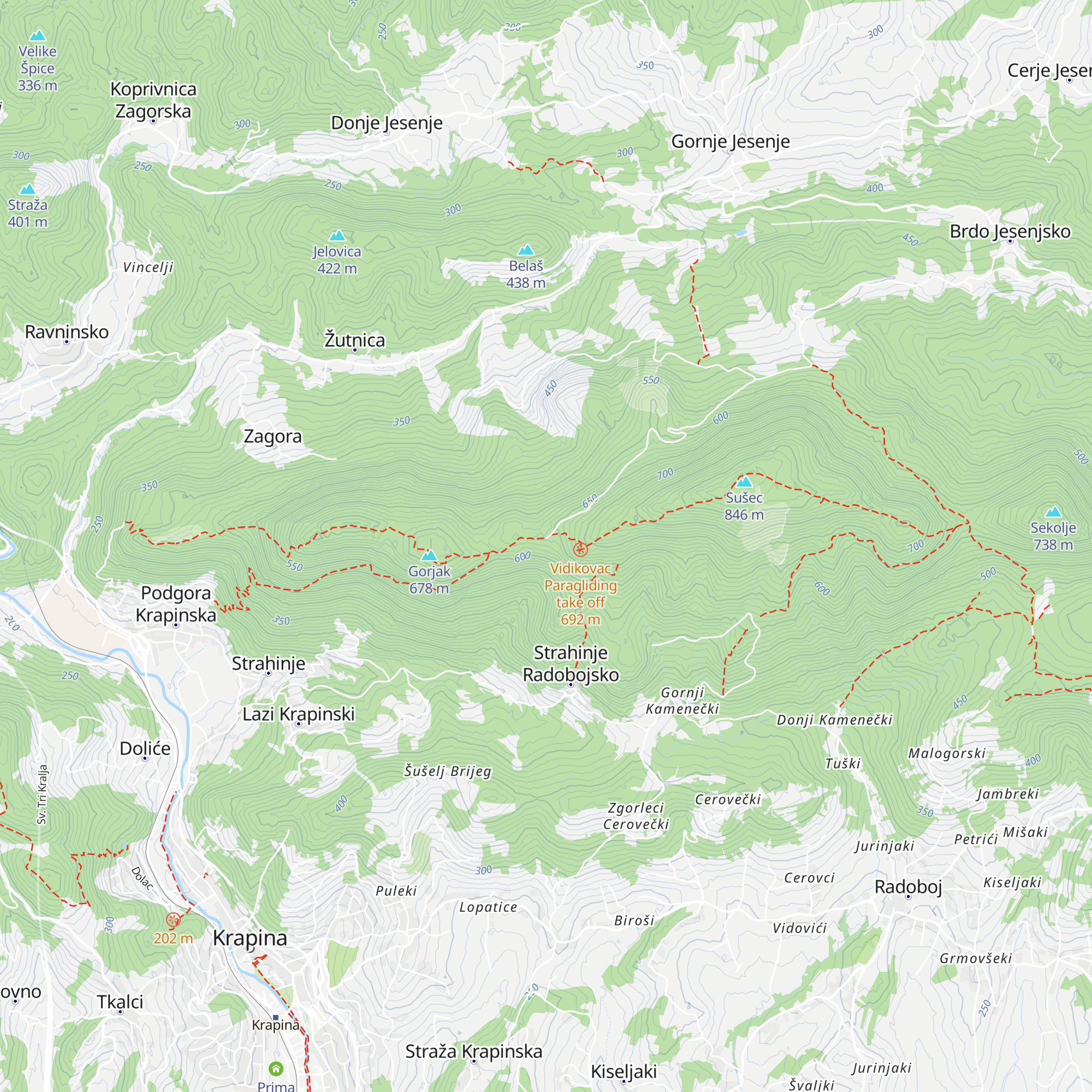 Planinarska kuća na Strahinjščici map