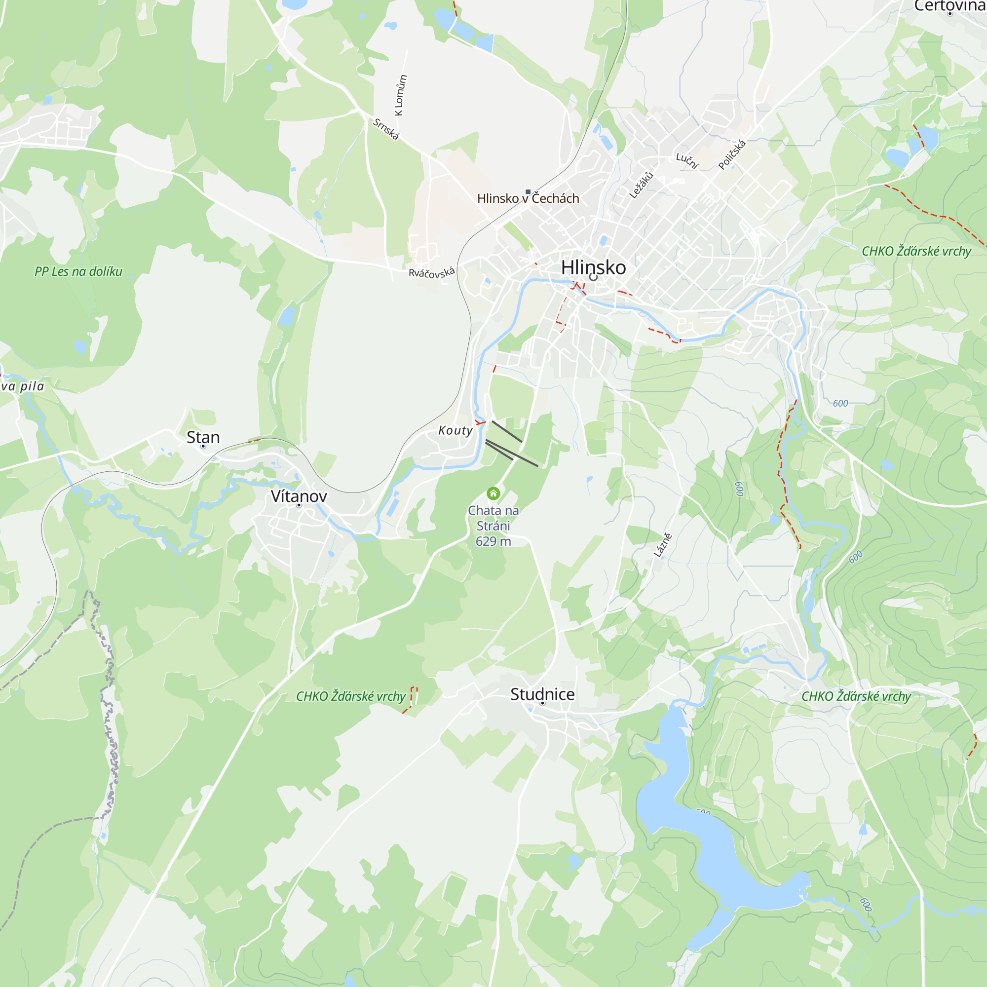 Chata na Stráni map