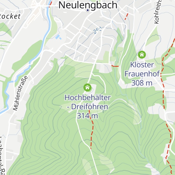 Map of Hochbehälter - Dreiföhren
