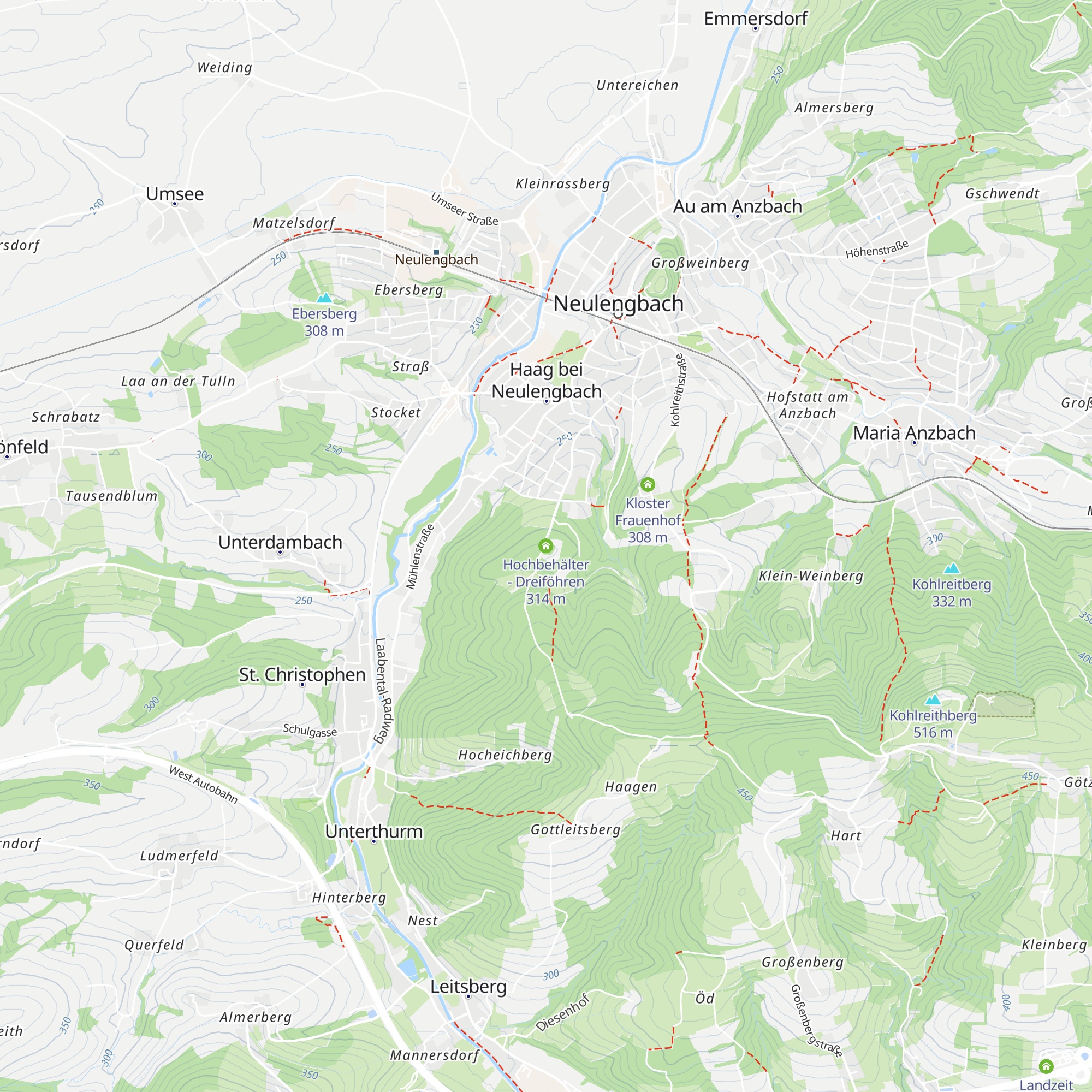 Hochbehälter - Dreiföhren map