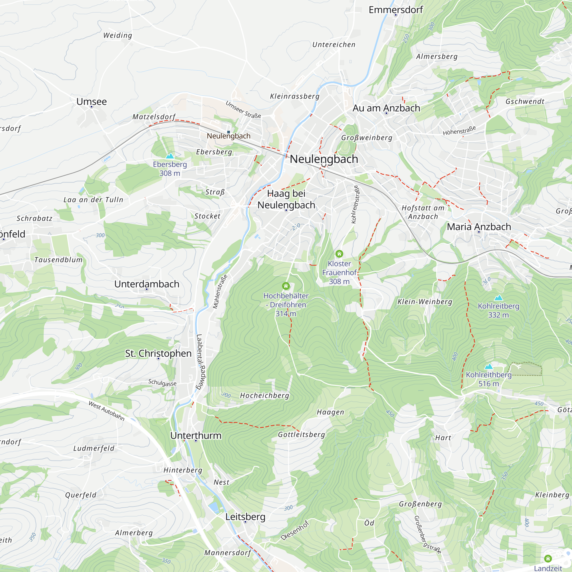 Hochbehälter - Dreiföhren map
