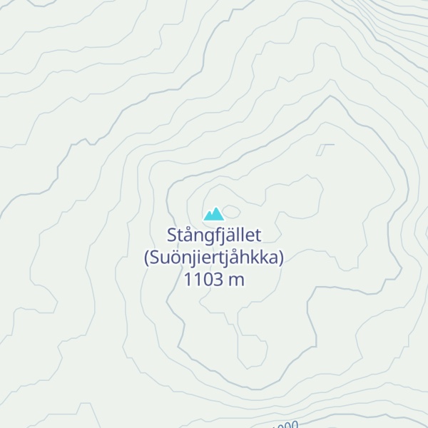 Map of Stångfjället (Suönjiertjåhkka)