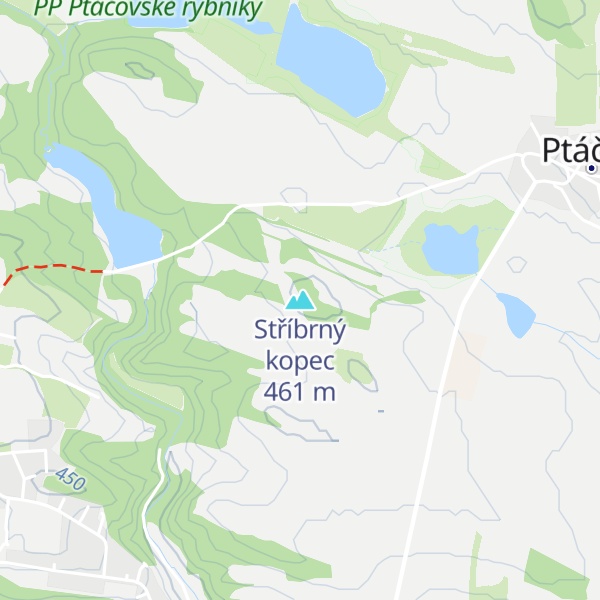 Map of Stříbrný kopec