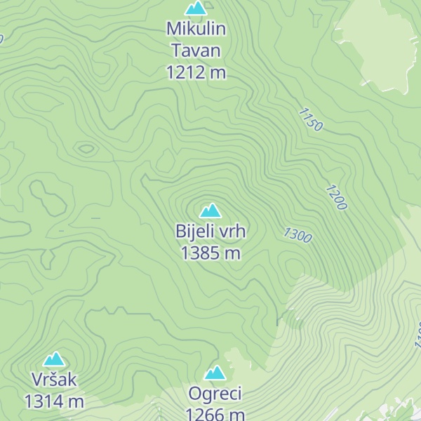 Map of Bijeli vrh