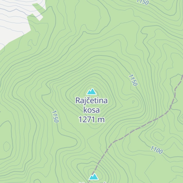 Map of Rajčetina kosa