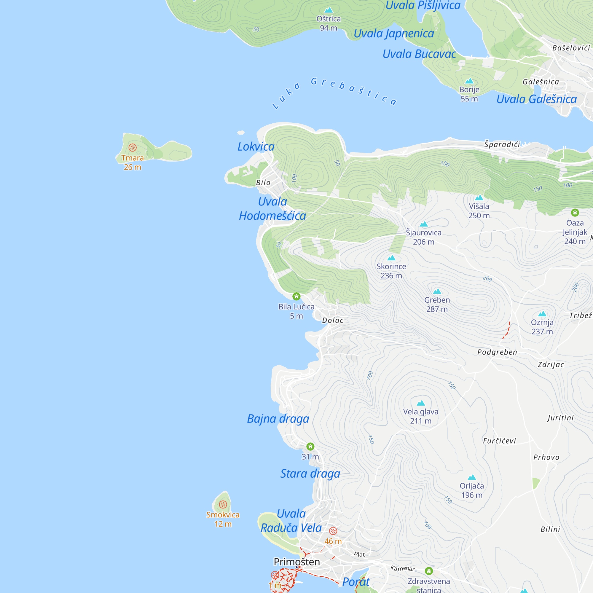 Bila Lučica map