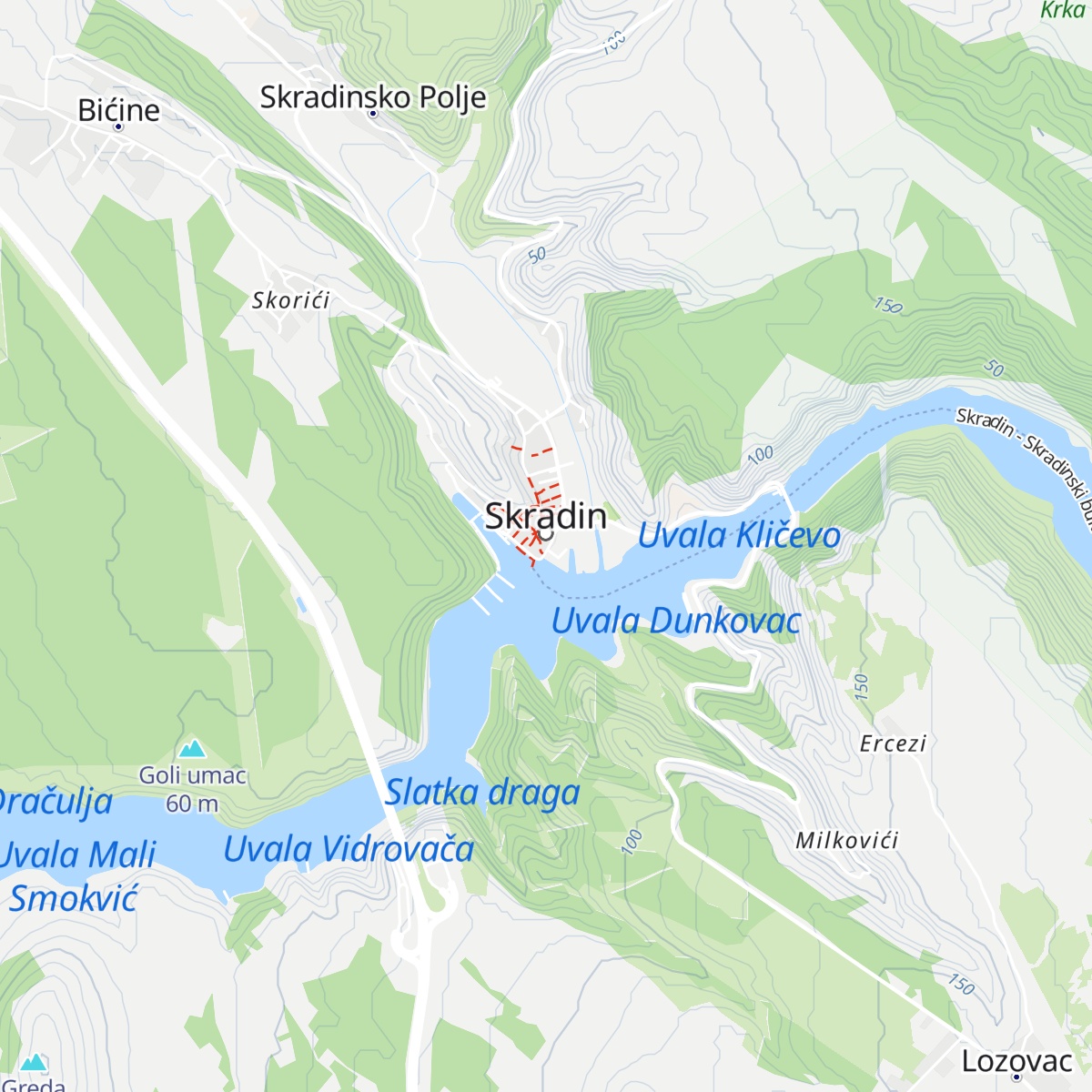 Nacionalni park Krka map