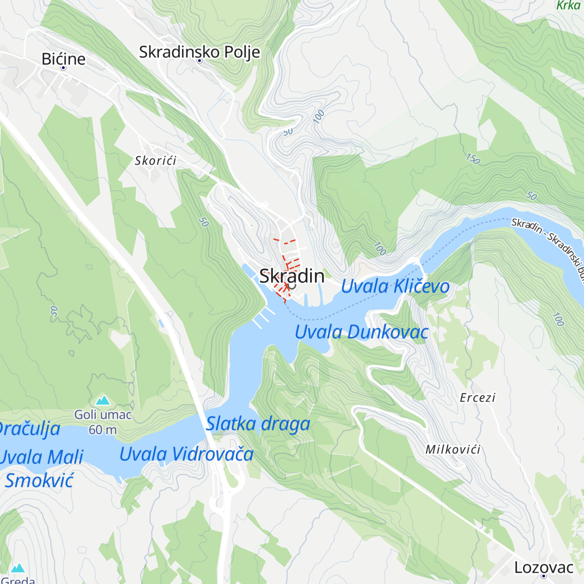 Nacionalni park Krka map