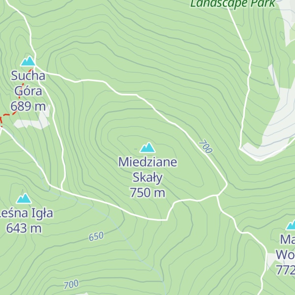 Map of Miedziane Skały