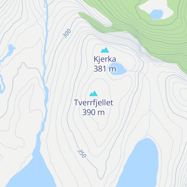 Map of Tverrfjellet