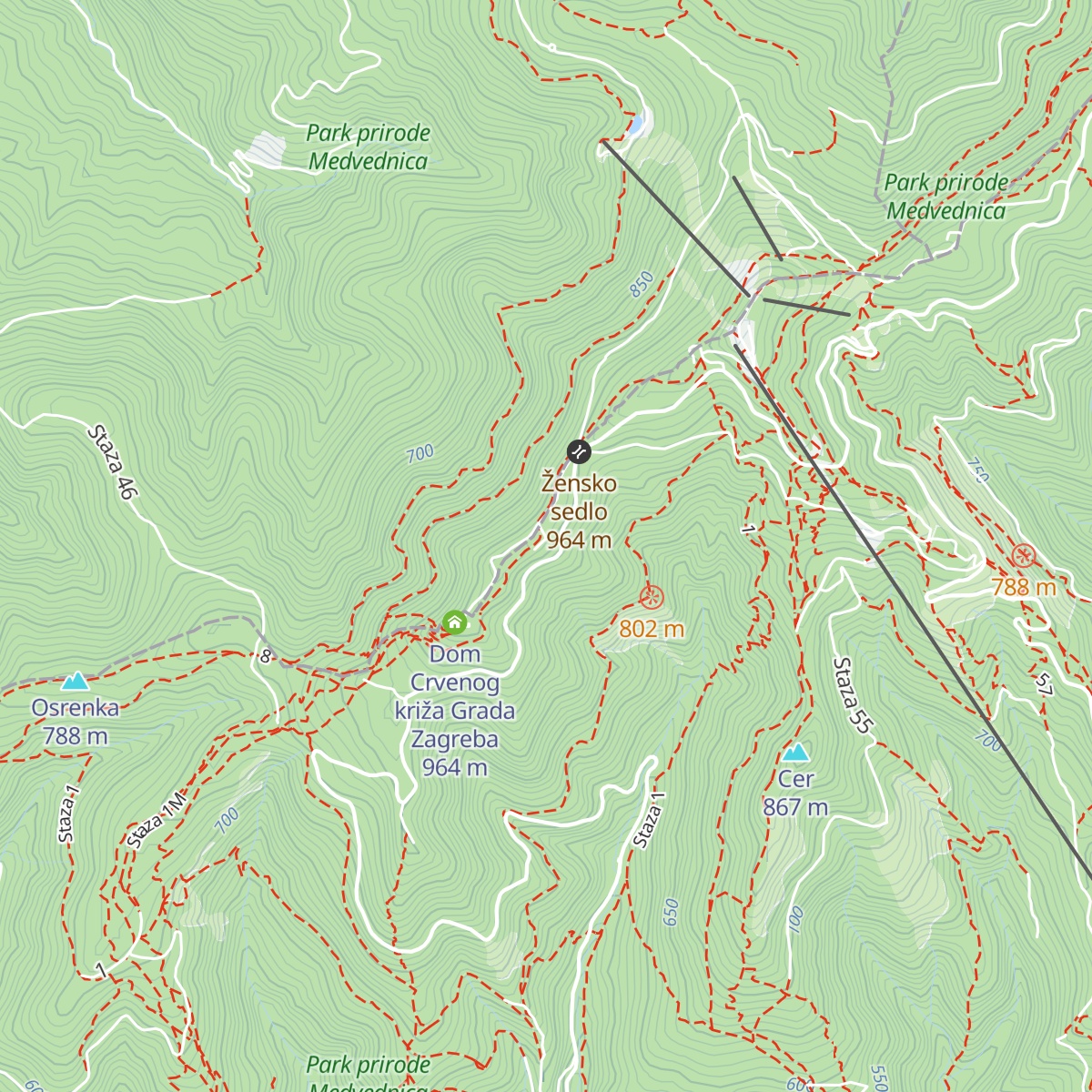 Pension Medvednica map