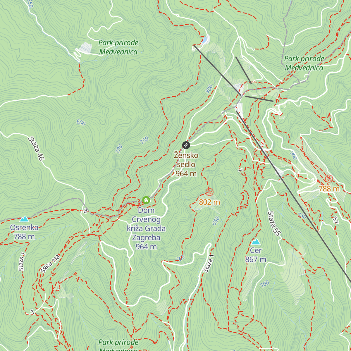 Pension Medvednica map