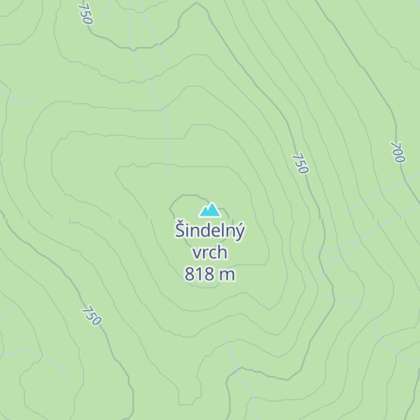 Map of Šindelný vrch