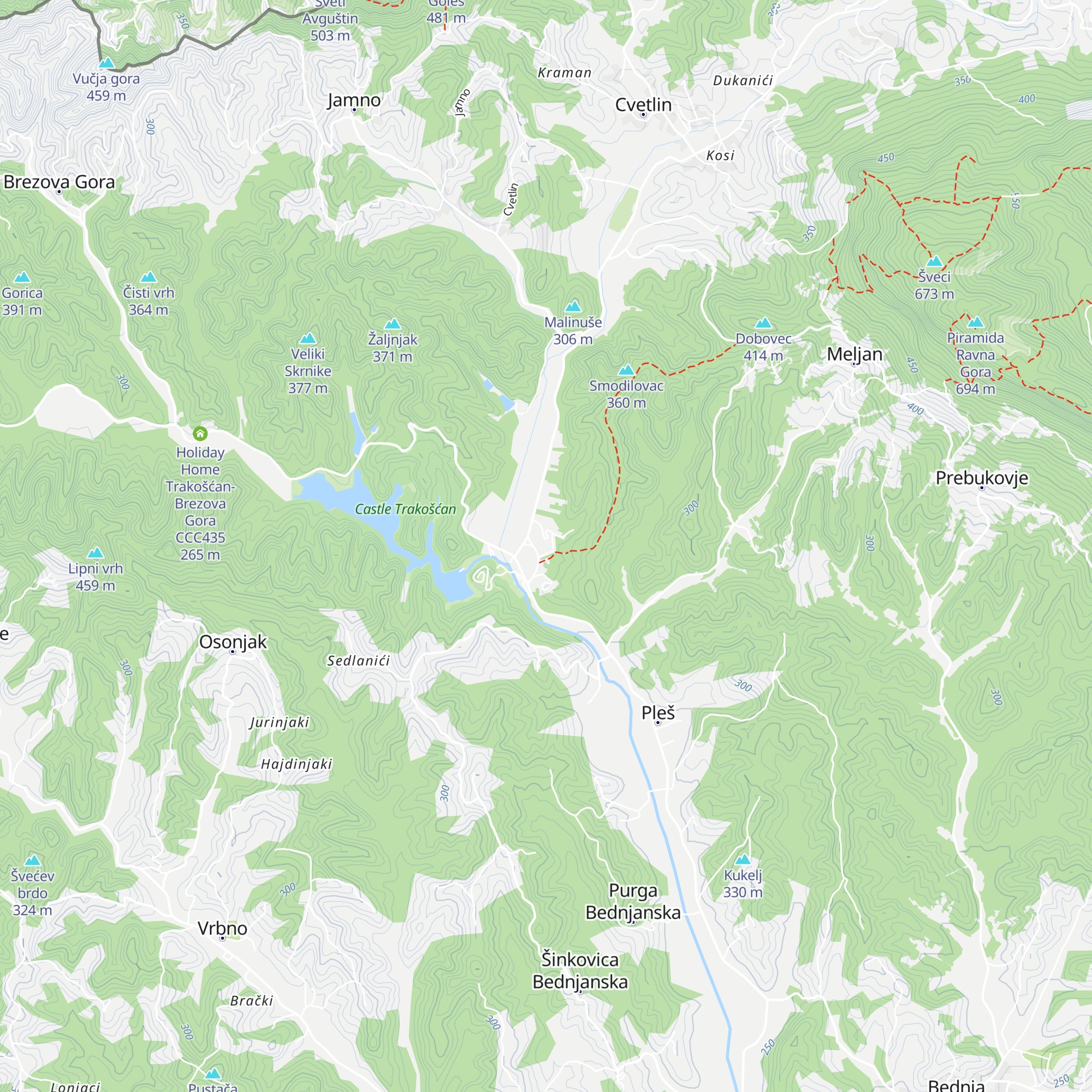 Hotel Trakošćan map