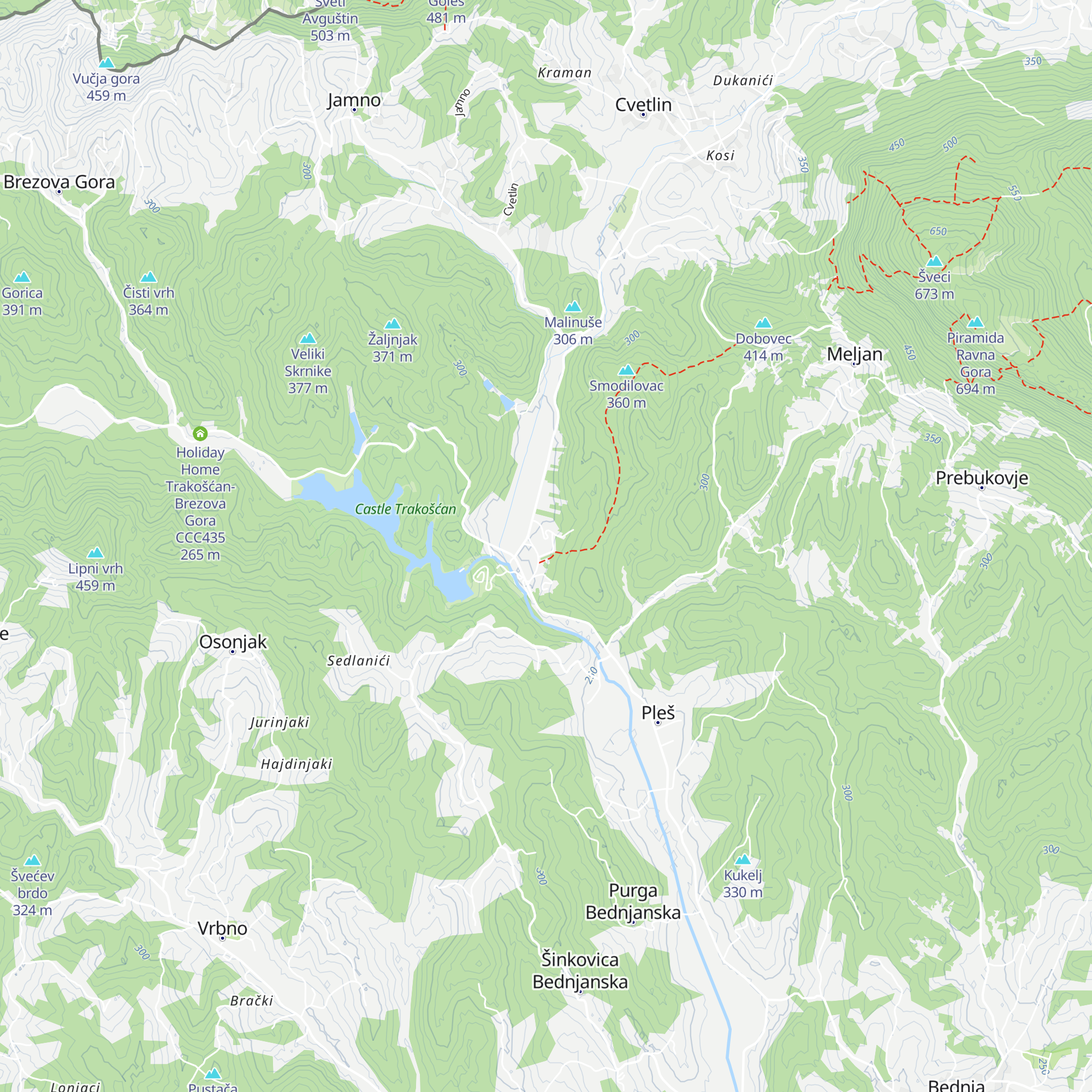 Hotel Trakošćan map
