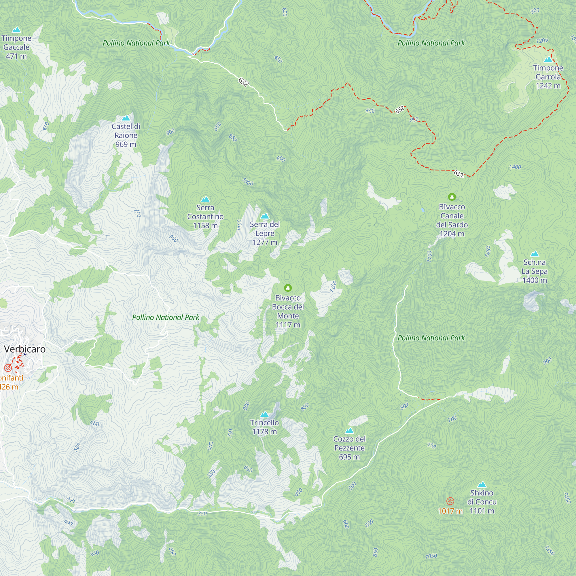 Bivacco Bocca del Monte map