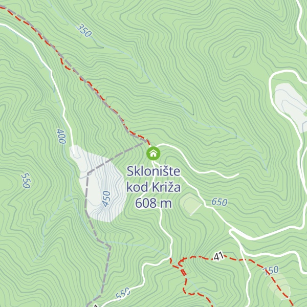Map of Sklonište kod Križa