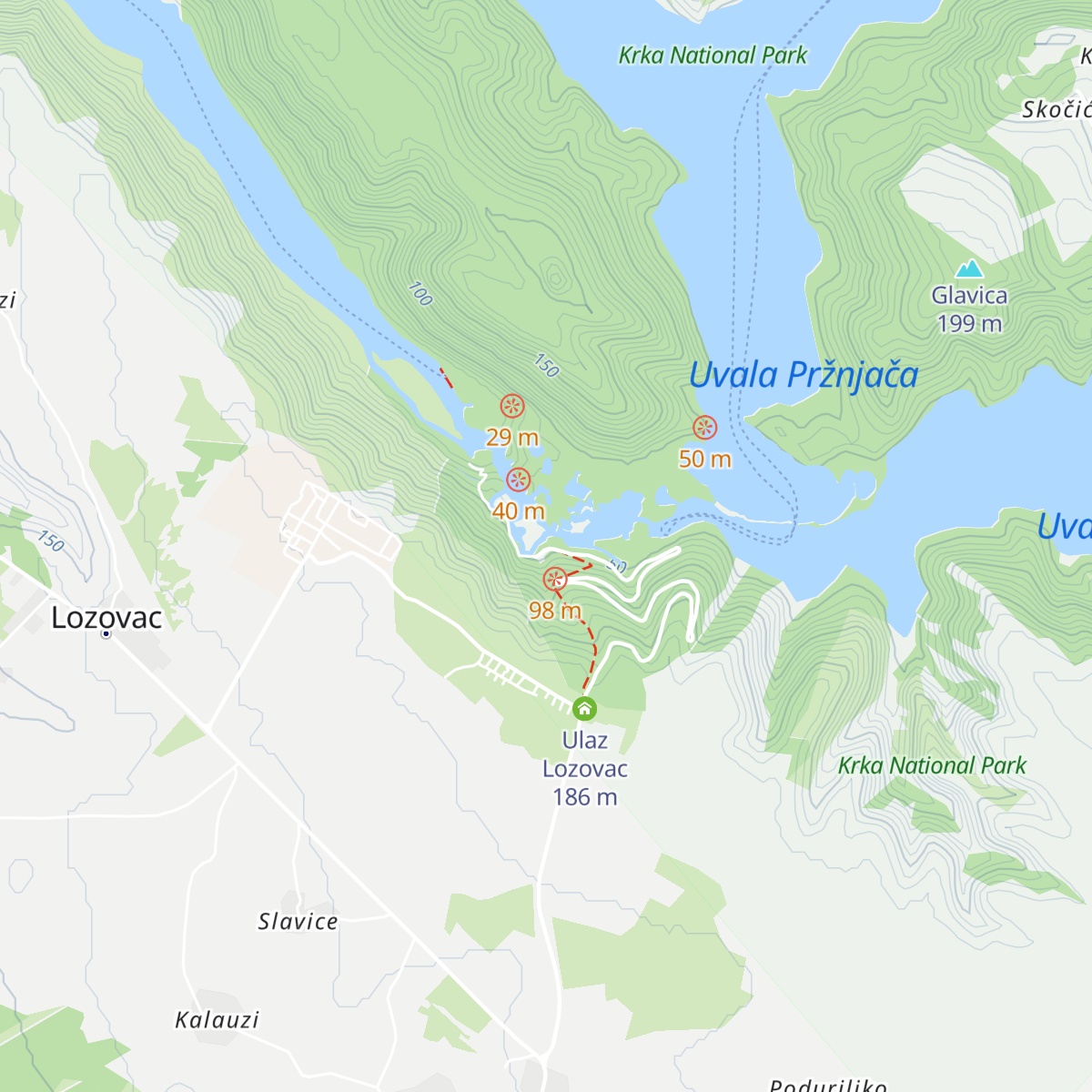 Boat Excursions map