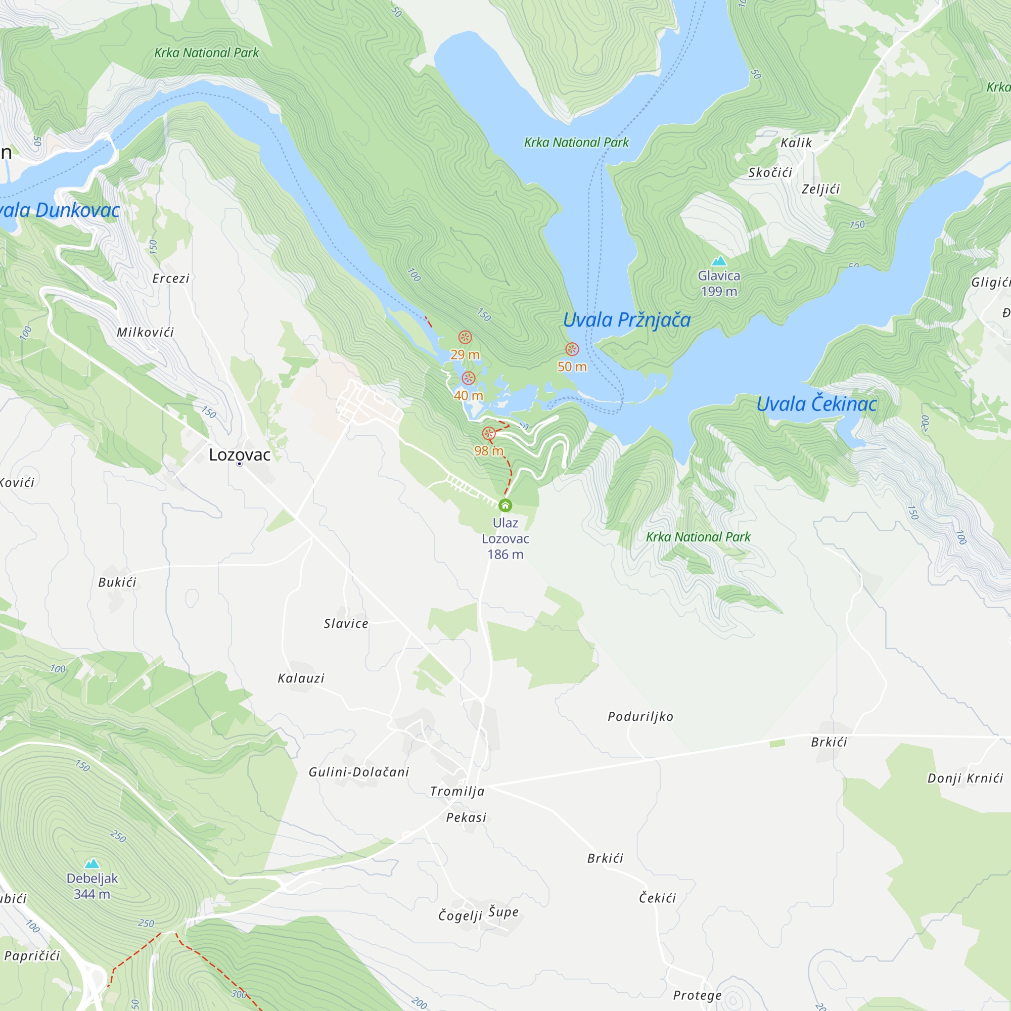 Ulaz Lozovac map