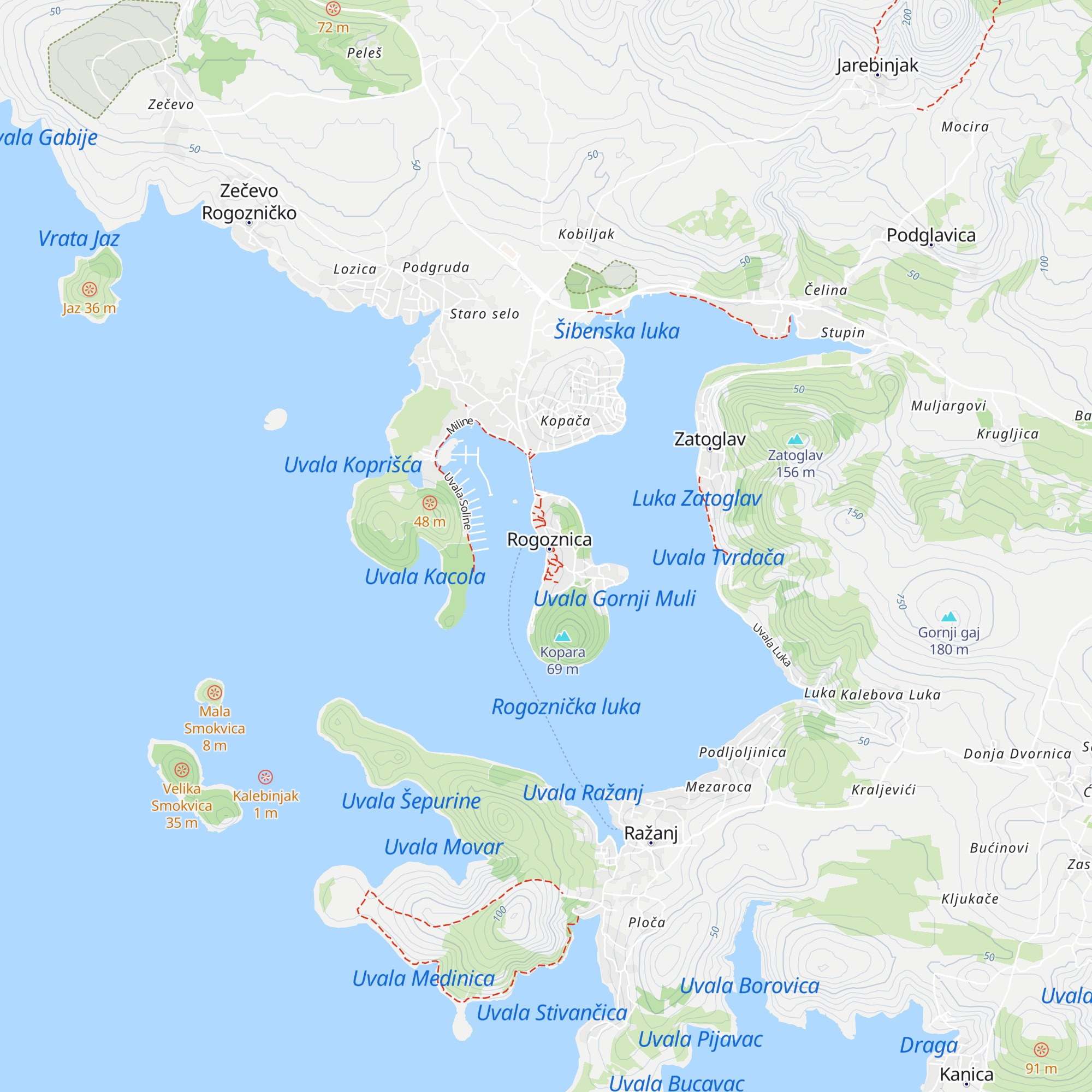 TZ Rogoznica map