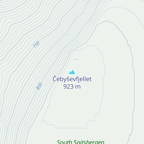 Map of Čebyševfjellet