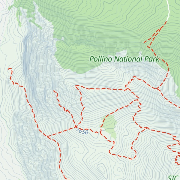 Map of Monte Alpi (Cima Pizzo Falcone)
