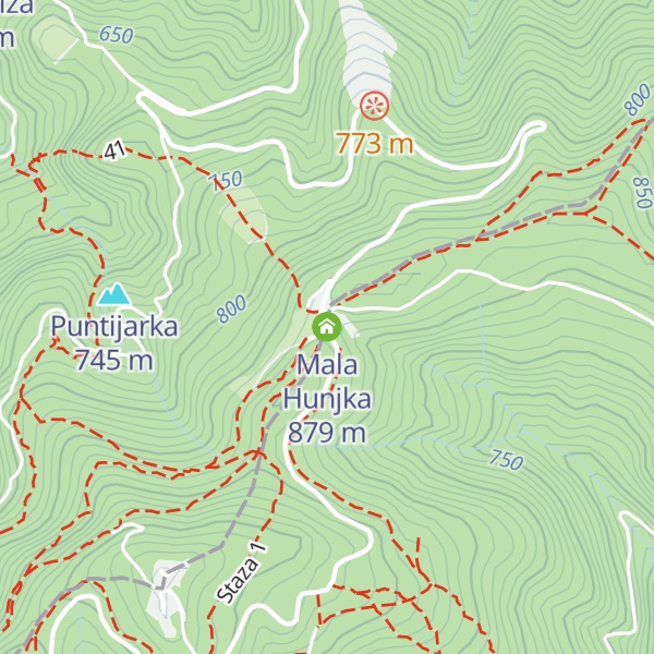 Map of Mala Hunjka